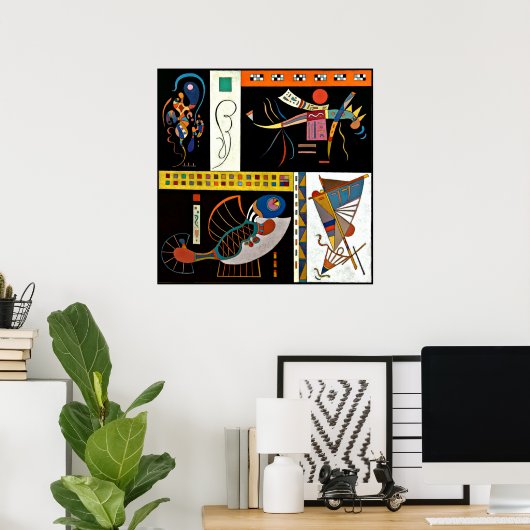 Poster OEuvre colorée de Kandinsky, (Bureau à domicile)
