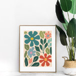Poster Oeuvre colorée Retro Super Flower Market Wall<br><div class="desc">Oeuvre colorée Retro Super Flower Market Wall</div>