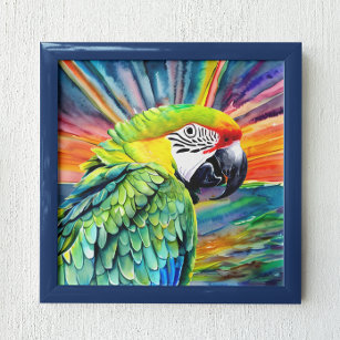 Poster Oeuvre d'Amazonie verte Parrot Ai