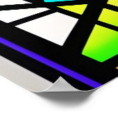 Poster Oeuvre d'arbre vert en verre tendu (Coin)