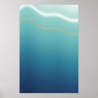 Poster Œuvre d'art abstraite de vague côtière océanique