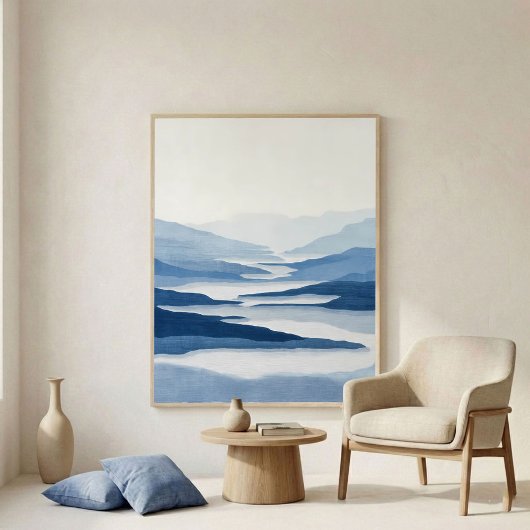 Poster Œuvre d'art abstraite de vallée fluviale