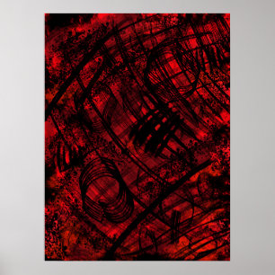 Poster Œuvre d'art abstraite gothique sombre Papier peint