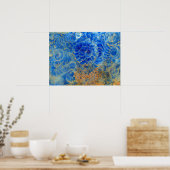 Poster Œuvre d'art abstraite peinte à la main sous l'eau (Cuisine)