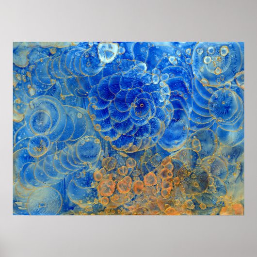 Poster Œuvre d'art abstraite peinte à la main sous l'eau (Devant)