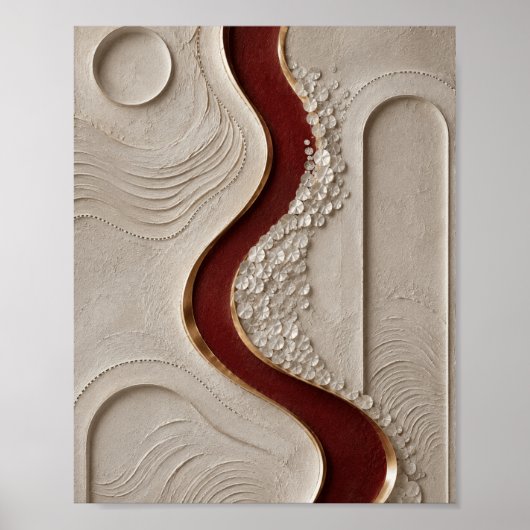 Poster Œuvre d'art abstraite texturée de luxe (Devant)