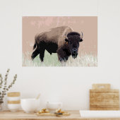 Poster Oeuvre d'art américaine de Bison Buffalo (Cuisine)