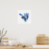 Poster Oeuvre d'art aquarelle de chat colorée (Cuisine)