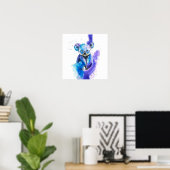 Poster Oeuvre d'art aquarelle de koala coloré (Bureau à domicile)