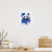 Poster Oeuvre d'art aquarelle de Panda Coloré (Cuisine)