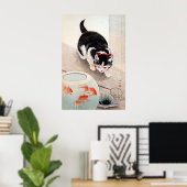 Poster Œuvre d'art Bowl de chat et poisson rouge, (Bureau à domicile)