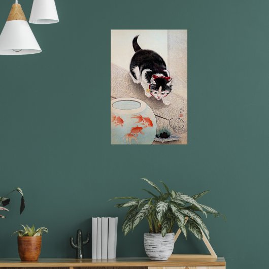 Poster Œuvre d'art Bowl de chat et poisson rouge, (Salon 1)