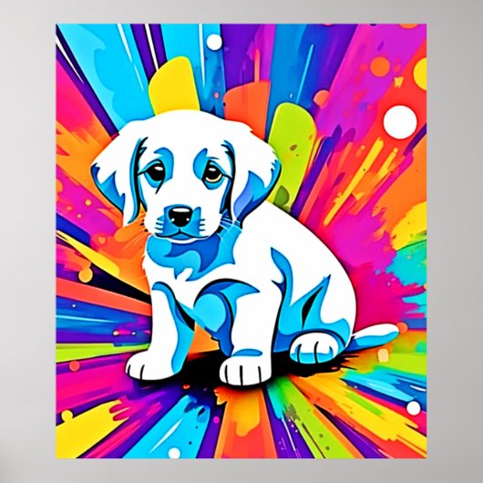 Poster Œuvre d'art canine vibrante (Devant)