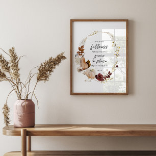 Poster Œuvre d'art chrétienne d'automne – Jean 1:16 Verse