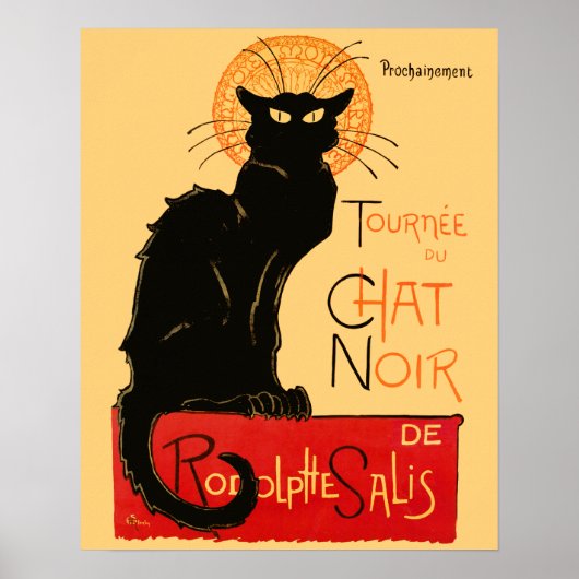 Poster Œuvre d'art classique de Steinlen Black Cat (Devant)