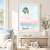 Poster Œuvre d'art côtière Pastel Palm Beach