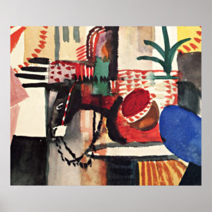 Poster œuvre d'art d'August Macke, Homme à l'âne
