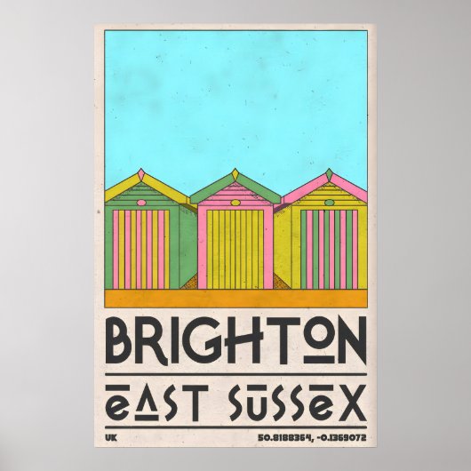 Poster Œuvre d'art de cabane de plage de Brighton - Milie (Devant)