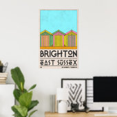 Poster Œuvre d'art de cabane de plage de Brighton - Milie (Bureau à domicile)