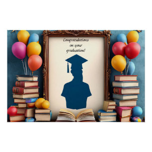 Poster Œuvre d'art de fin d'études avec ballons