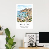 Poster Œuvre d'art de la capitale d'Oman - Vue tranquille (Bureau à domicile)