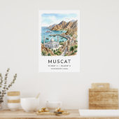 Poster Œuvre d'art de la capitale d'Oman - Vue tranquille (Cuisine)