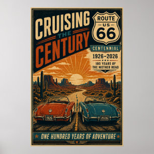 Poster Œuvre d'art de la route 66 Centennial Desert Road