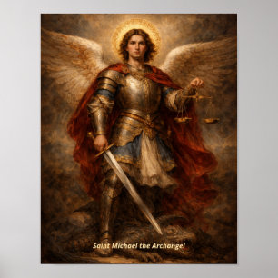 Poster Œuvre d'art de l'Archange Saint Michel vainquant l