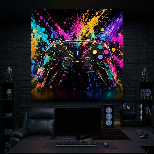 Poster Œuvre d'art de manette de jeu