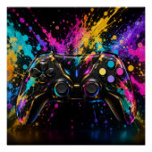 Poster Œuvre d'art de manette de jeu (Devant)