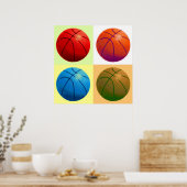 Poster Œuvre d'art de match de basketball (Cuisine)