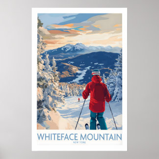 Poster Œuvre d'art de montagne de Whiteface Mountain Impr