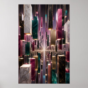 Poster Œuvre d'art de mur de corridor de monolithe flotta