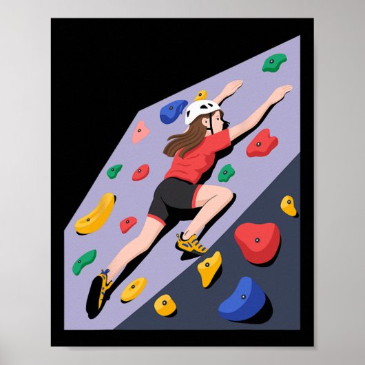 Poster Œuvre d'art de mur d'escalade de roche en intérieu (Devant)