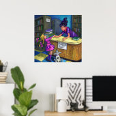 Poster Œuvre d'art de prêt de bibliothèque (Bureau à domicile)