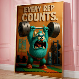 Poster Œuvre d'art de salle de sport amusante Art de mo