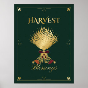 Poster Œuvre d'art de Thanksgiving Harvest Blessings