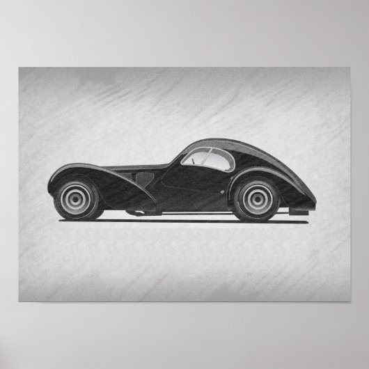 Poster Œuvre d'art de voiture rétro (Devant)