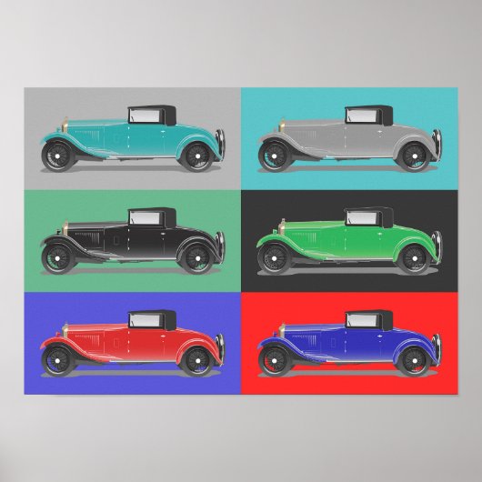 Poster Œuvre d'art de voiture rétro (Devant)