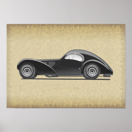 Poster Œuvre d'art de voiture rétro (Devant)