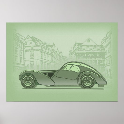 Poster Œuvre d'art de voiture rétro (Devant)