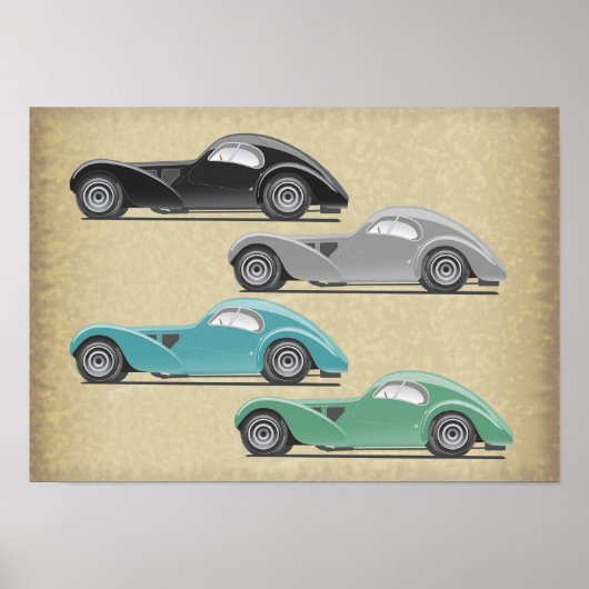Poster Œuvre d'art de voiture rétro (Devant)