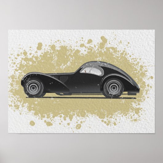 Poster Œuvre d'art de voiture rétro (Devant)