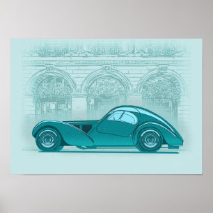 Poster Œuvre d'art de voiture rétro