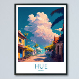 Poster Œuvre d'art d'impression de voyage Hue Vietnam déc