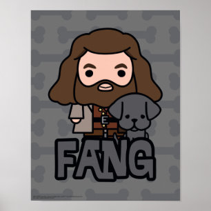 Poster Œuvre d'art du personnage de Hagrid et Fang en des