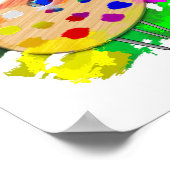 Poster Oeuvre D'Art En Cours Pinceaux De Palette Artiste (Coin)