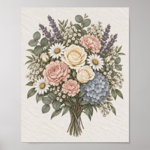 Poster Œuvre d'art florale raffinée