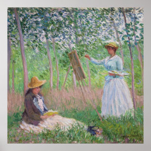 Poster Œuvre d'art forestière vintage de Monet