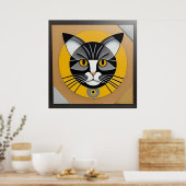 Poster Œuvre d'art géométrique de chat (Cuisine)